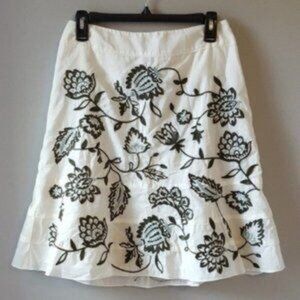 Ann Taylor Skirt with Floral Embroidered Design